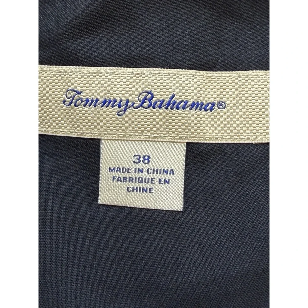 Tommy Bahama Tortola Flat Front Shorts 100% Silk Men's Size 38 Black